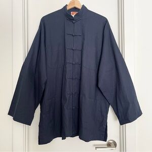 Men's Traditional Chinese Jacket XXL Mandarin Collar Lunar New Year Ramie Blend